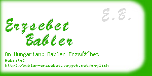 erzsebet babler business card